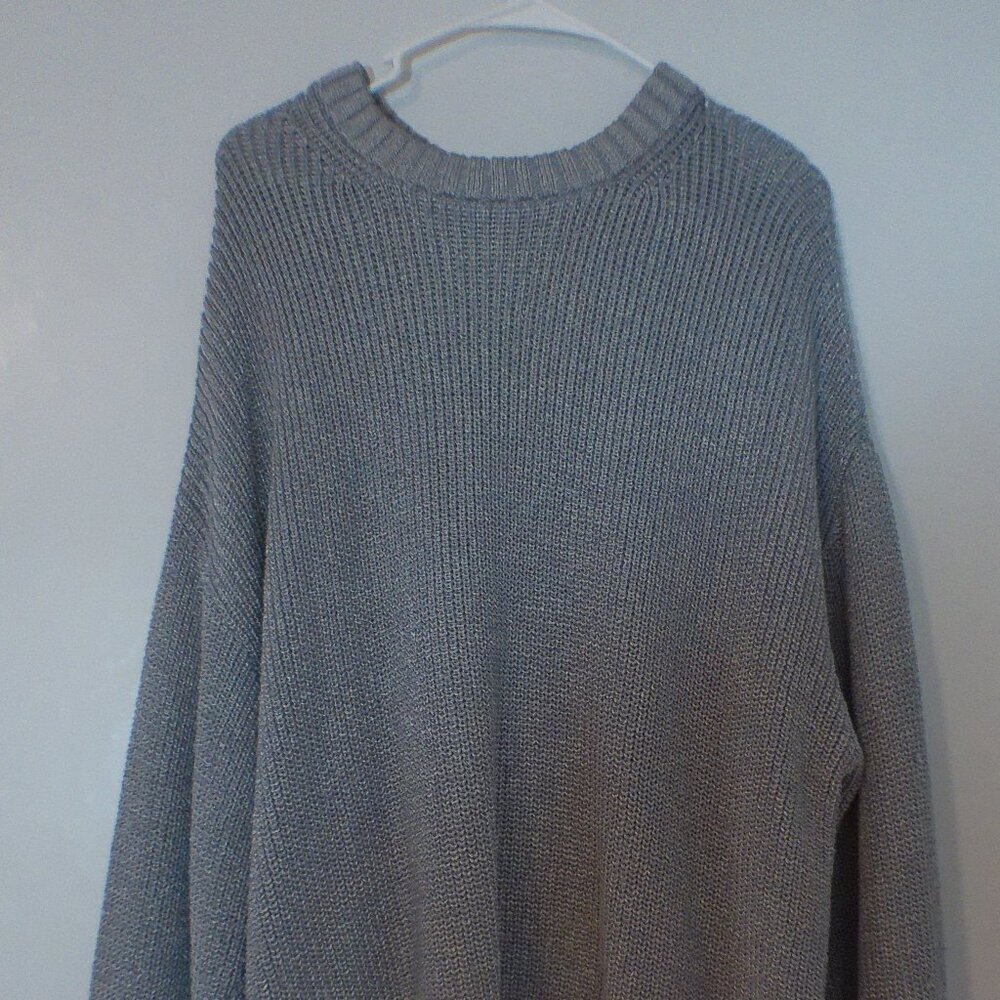 LOFT Gray Chunky Knit Sweater Women’s M Cozy Classic Crew Neck Soft